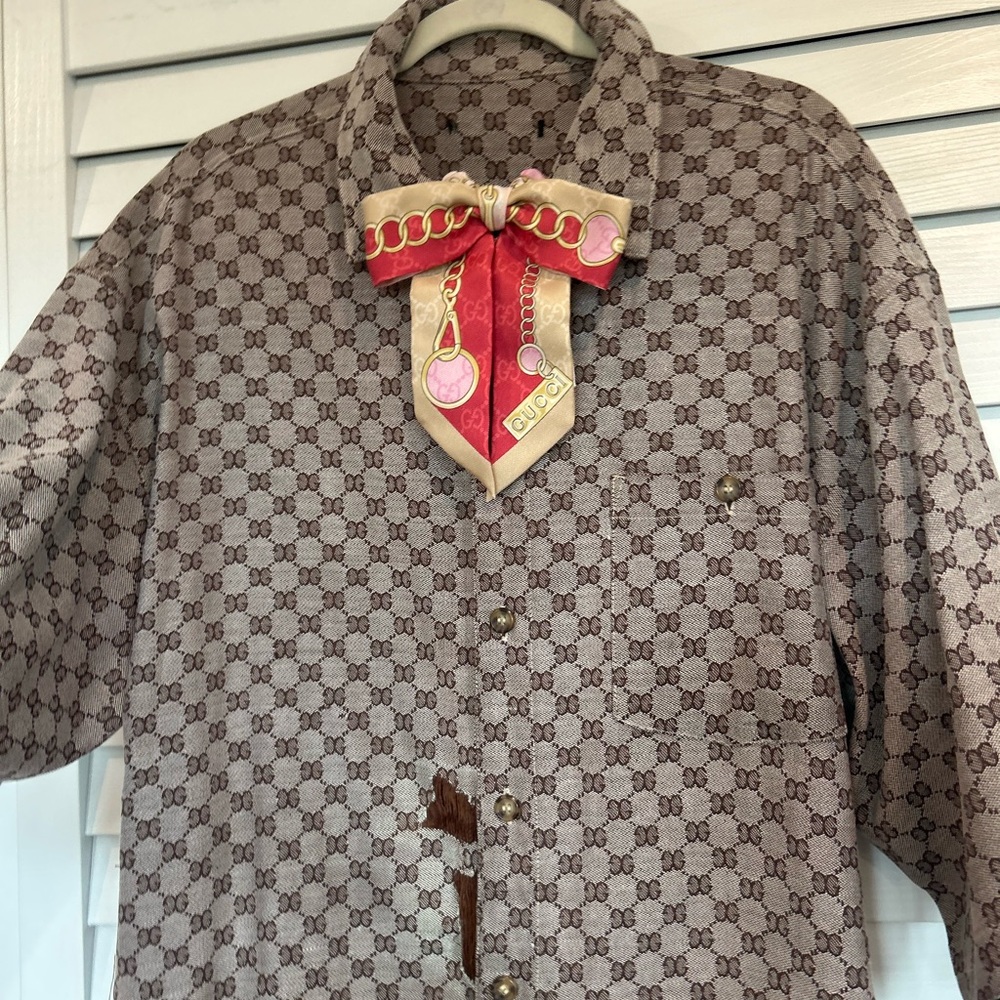 Distressed Gucci Shirt Dress